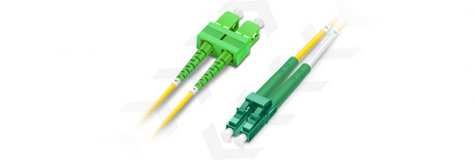 1310/1550nm LC APC para SC APC Duplex OS2 Single Mode PVC 2.0mm Fiber Optic Patch Cable 5