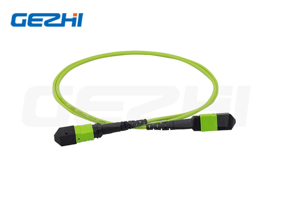 comprar 12 polaridade fêmea A/B do verde-lima LSZH do milímetro OM5 3.0MM do cabo do tronco do núcleo MPO online manufacture