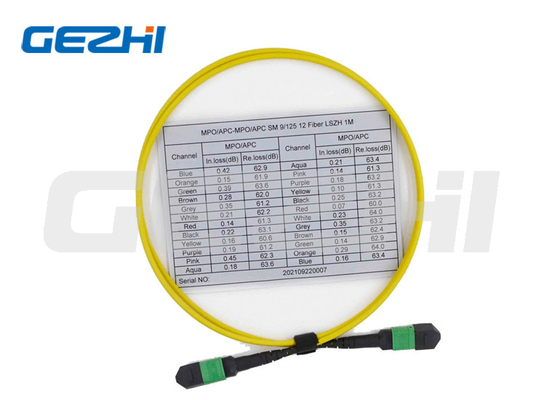 comprar 12 da série multimodo OS2 9/125 MPO do cabo do remendo da fibra cabo fêmea online manufacture