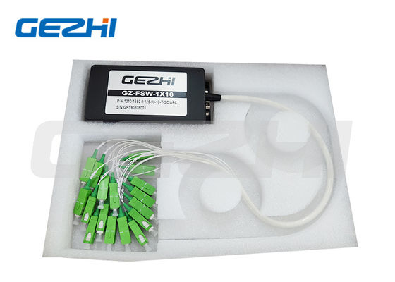 Comprimento de onda personalizável 1x16 Multi Channel Fiber Optical Switch com baixa perda de inserção