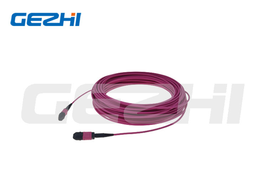 cabo de remendo vermelho do cabo de 12Core Data Center Om4 Rose Round Mtp Mpo Optical