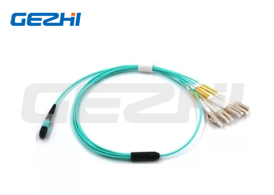 comprimento de onda do teste do Fanout LSZH 1310nm do cabo de remendo do núcleo OM3 milímetro de 2M Fiber Optic MPO 8