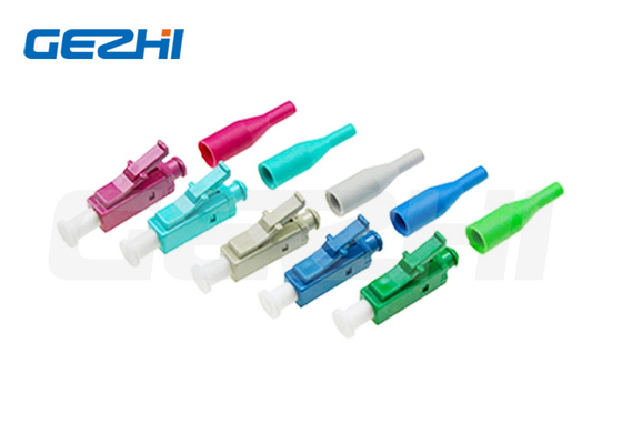 Conector de fibra óptica simplex de modo único compacto LC UPC APC 0,9 ​​mm FTTH azul verde