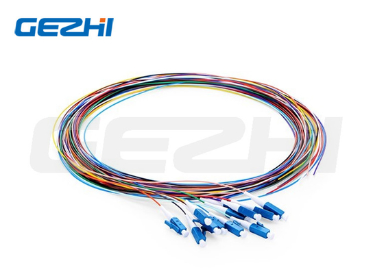 1m 3ft Fibra Óptica Pigtail Single Mode Lc Upc 12 Fibras Os2 Descascado Codificado por cor