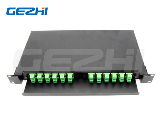 19' 1RU Slide Rail Rack Mount Fiber Optic Patch Panel - 2 FAP de metal