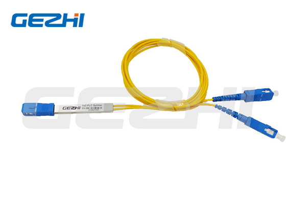 1*2 Divisor de PLC de fibra óptica de tipo tubo de aço para distribuição de sinal óptico