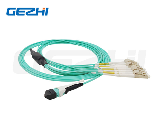MPO para LC 8 Fibras OM3 50/125 Multimodo MPO-8 LC Fibra Óptica Patch Cord Breakout Cable