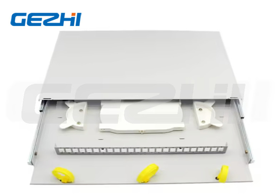 19 polegadas 1U Slide Rail Rack Mount Full Cover Fiber Optic Patch Panel