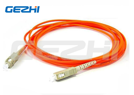 SC Style SX/DX MM Orange Fiber Optic Cable Patch Cord com ±0,1dB de Repetitividade