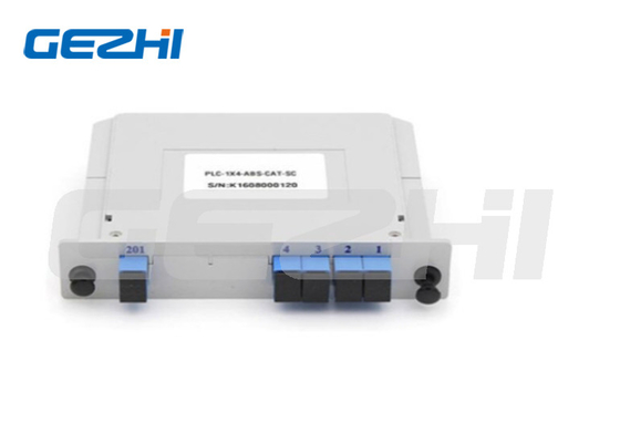 SC/UPC 1*4 Splitter PLC de fibra óptica de tipo de inserção com faixa de comprimento de onda operacional 1260~1650 Perda de retorno 55